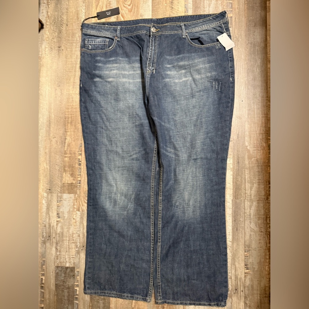 Ultra baggy buffalo jeans with distressing wash